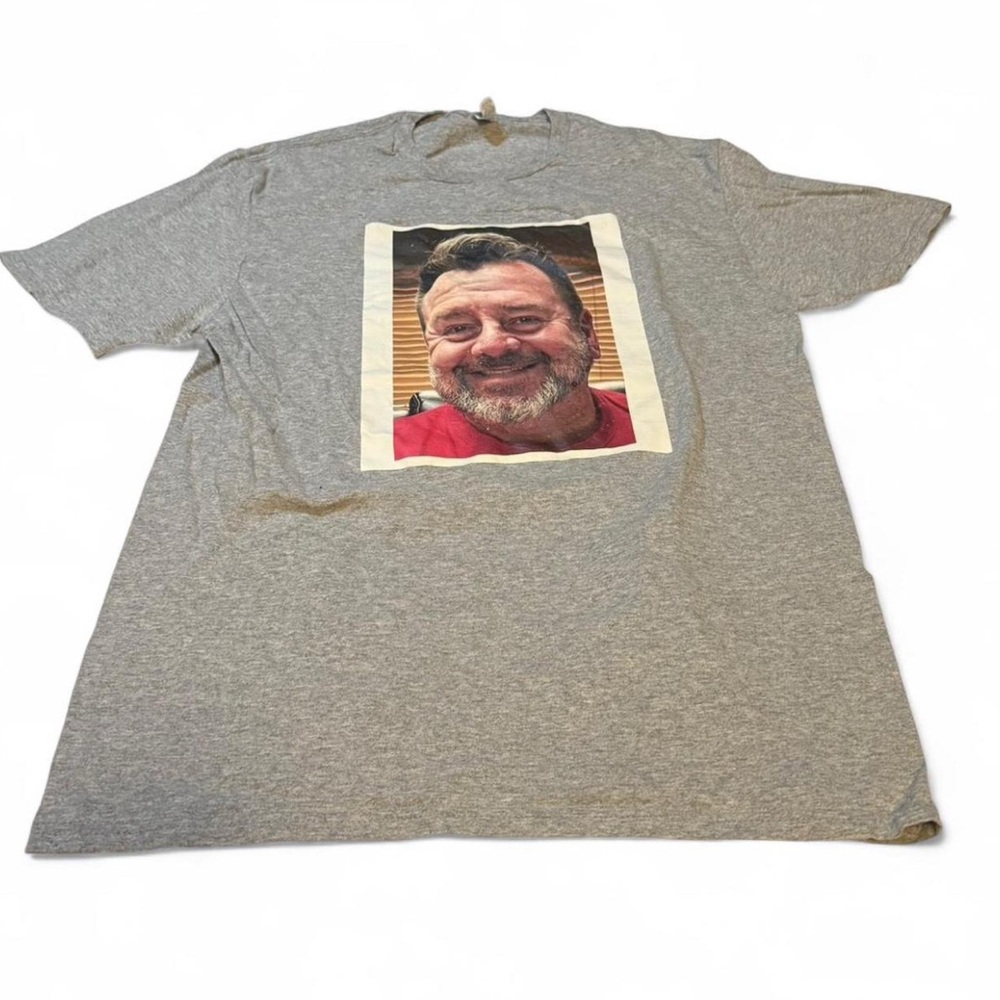 Gray happy bastard Men’s Graphic Crewneck T-Shirt with Photo Print